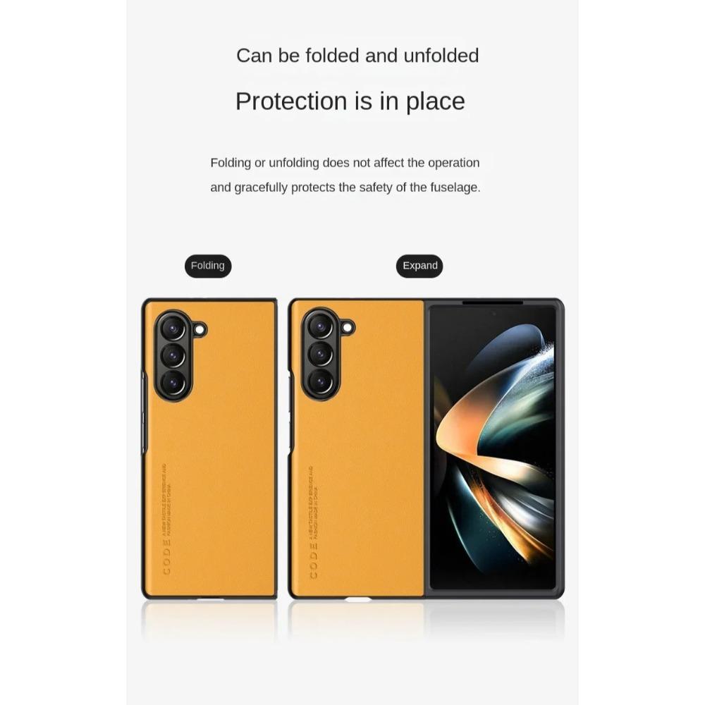 Ultra Thin Skin Feel Solid Color Vegan Leather Case for Samsung Galaxy Z Fold 8 7 6 5 4 3 Business PU Shockproof Protect Cover