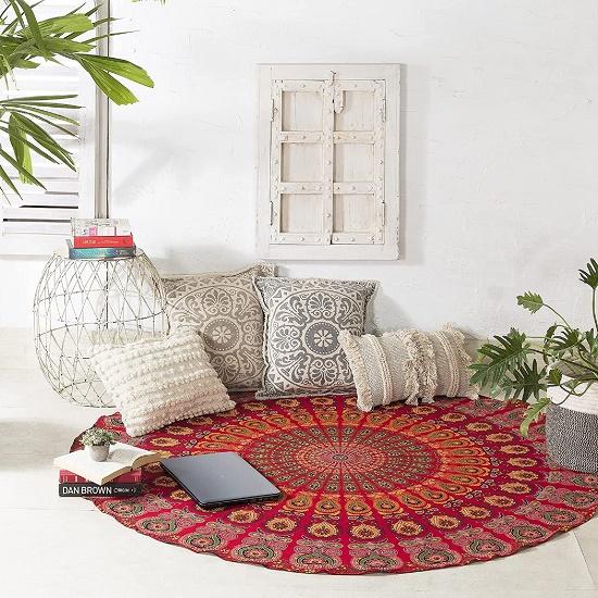 Indian Handmade Round Beach Towel ,Round Tapestry, Beach , Tablecloth, Wall Decor Roundie, Cotton , Personalized Gifts, Bohemian Hippie Boho