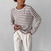 2025 Spring Retro Striped Women's Sweater: Classic European & American Style