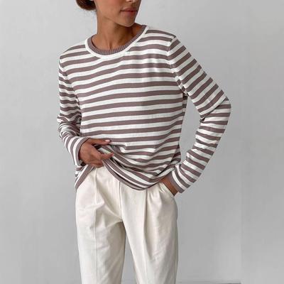 2025 Spring Retro Striped Women's Sweater: Classic European & American Style