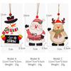 3Pcs Christmas Printing Wooden Pendant Christmas Tree Decoration Window Table Window Mall Party  Decoration