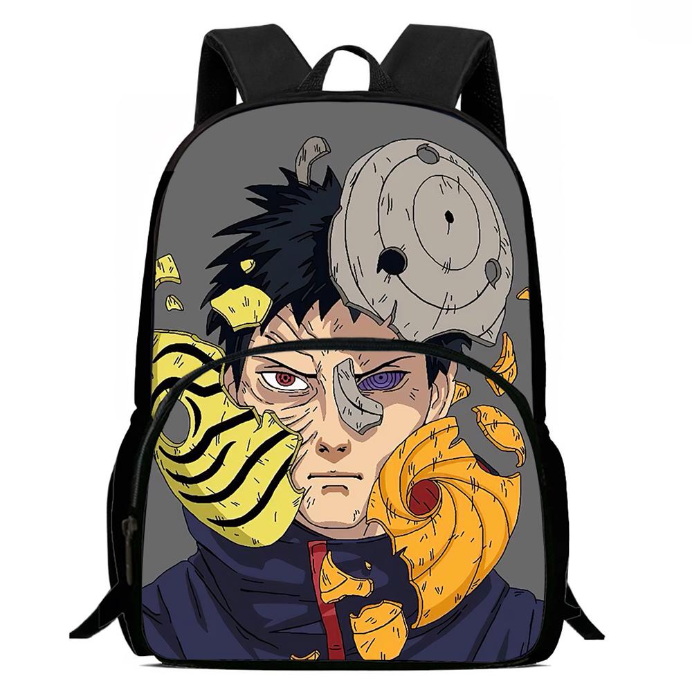 NARUTO Anime Children Rucksack Spacious Multi Compartment Wear Resistant School Daily Backpack for Boys Girls 6-10 Years Old