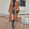 European-American Slimming Double-Breasted Mid-Length Wool Coat with Cinched Waist and Lapel 2025
