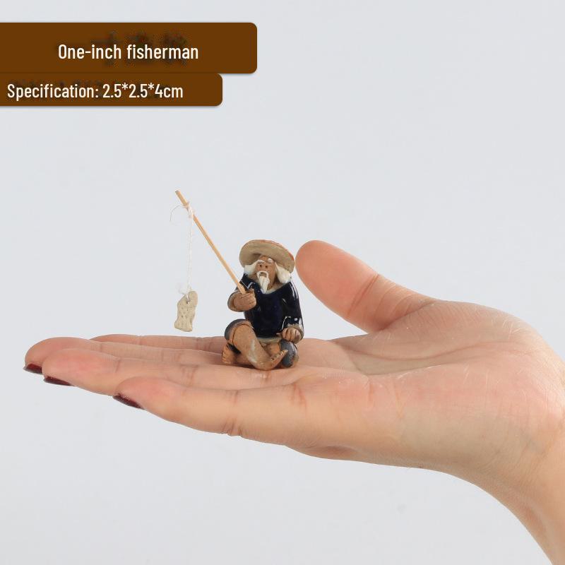 

Jiang Taigong Fishing Ceramic Bonsai Rockery Decoration For Aquariums Ceramic