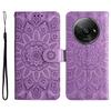 For Xiaomi Redmi A3/Poco C61 4G Cell Phone Case Imprinted Flower Stand Cover with Handy Strap
