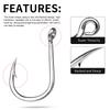 High Carbon Steel Sea Fishing Iron Plate Single Hook with Barbed Wire Boat Fishing Large Object Pipe with Hook with Hole and Loop Lure Fish Hook