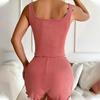 2026 Summer Solid Pajamas Set for Women Homewear Sexy Tank Crop Tops and Shorts 2 Pieces Short Pijamas Sleepwear Loungewear