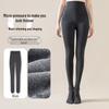 Gray High-Waist Grid Pattern Tights – Women's Tummy Control & Butt Lifting Pantyhose for Autumn/Winter Outerwear
