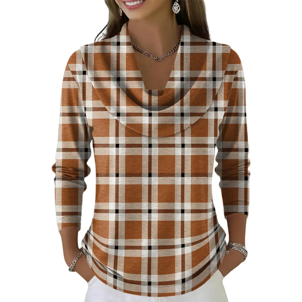 Dámský ležérní a módní svetr s dlouhým rukávem a potiskem, kulatým výstřihem