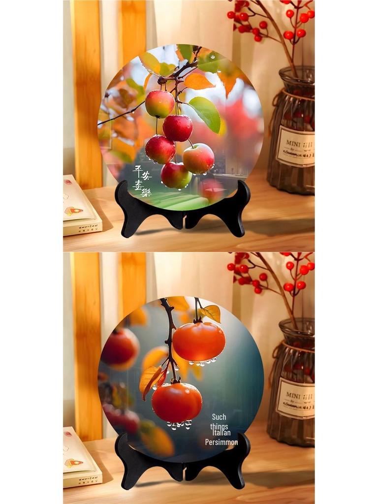 Persimmon Ruyi Decorative Frame: Modern Art for Home or Office