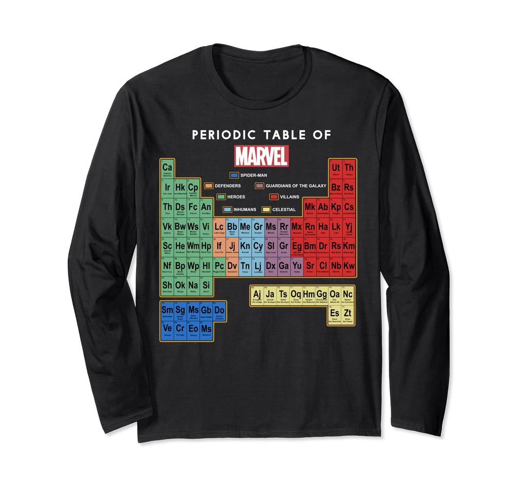 Marvel Ultimate Periodic Table Long Sleeve T-Shirt