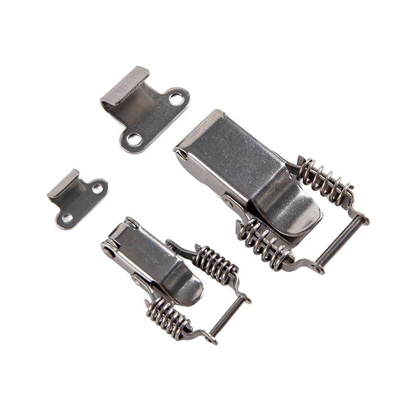 Silver Stainless Steel 304 Toolbox Locking Latch Hasps Metal Toggle Catch Clasp Box Loaded Hinges Furniture Hardware Accessories