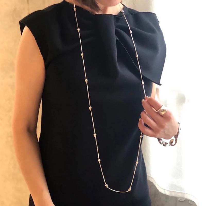 Niche Personality, Trend Temperament, Simple Flower Bud Long Chain Can Be Stacked In Double Layers, Fashionable Commuting Must Enter Necklace Women