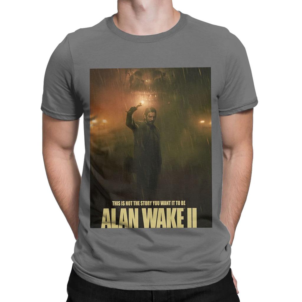 Alan wake poster painting Funny 100 Cotton TShirt Alan Wake 2 Tops Tees For Unisex