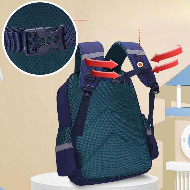 Primary School Students British Style School Bag 1-6 Grade Waterproof Ridge Protection Luminous Large Capacity Simple Backpack