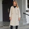 ziai Autumn Winter Women's Jacket Long Warm Padded Quilted Coat Hood Solid Loose Padded Parka Women Clothing Girls ZM-20494