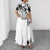Modisches Damenkleid mit Print und Puffärmeln
