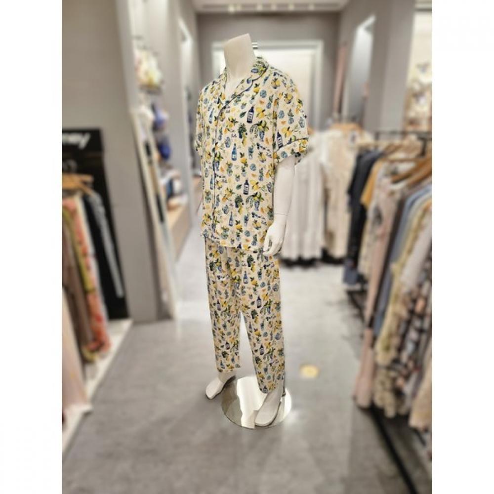 BARBARA Cream Flower Men Pajama Amp4619b