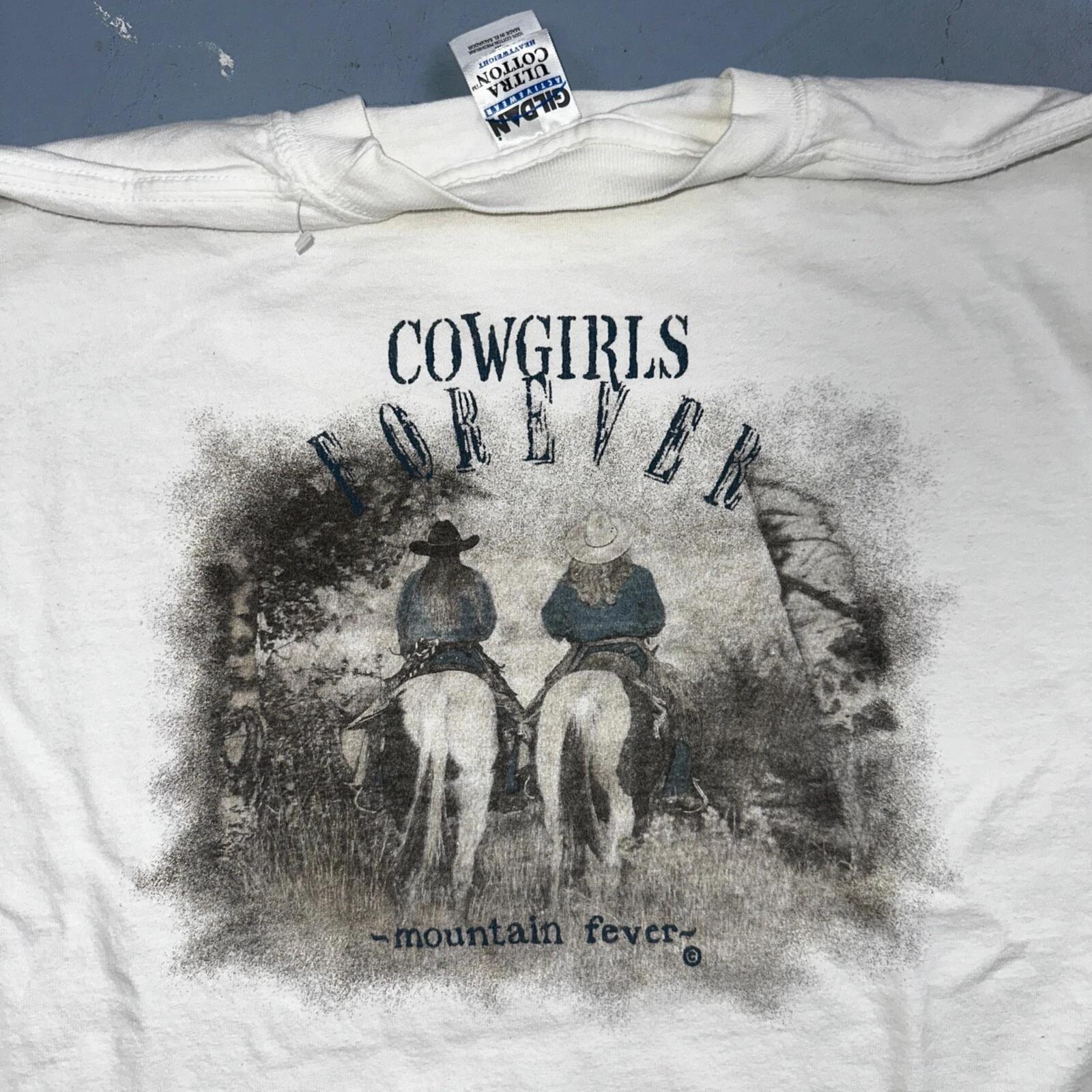 Cowgirls Forever Y2K VTG T Shirt Horses Mountain Fever Cool Country Music 3XL