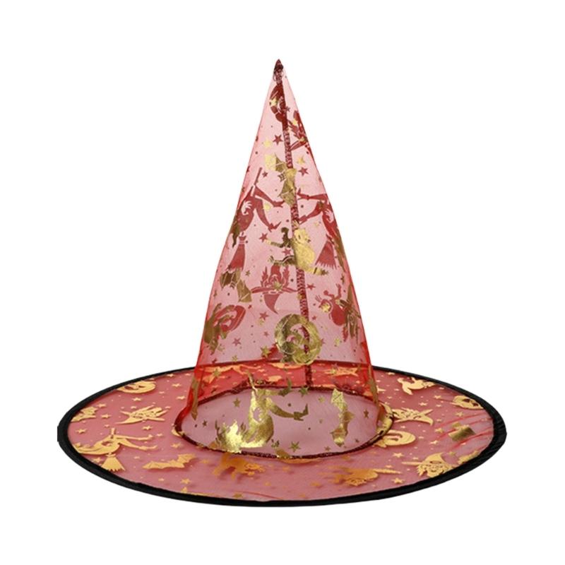 5Pcs Witch Hat 33cm High Pointed Wizard Hat Halloween Witch Cosplay Costume Accessories for Women Men Kid Cosplay