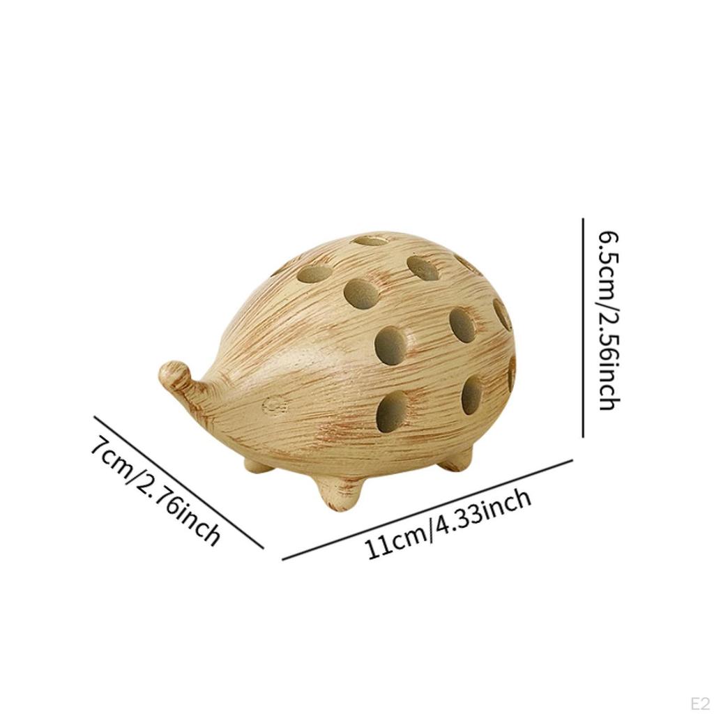 Hedgehog Pen Holder with Holes Decorative Accessories Desk Organization Stationery Supplies for