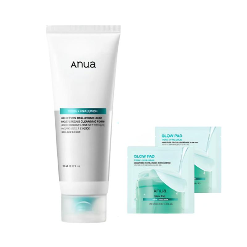 Anua PDRN Hyaluronic Moisture Cleansing Foam 150mL Set with PDRN Pads 2Sheets X 2EA
