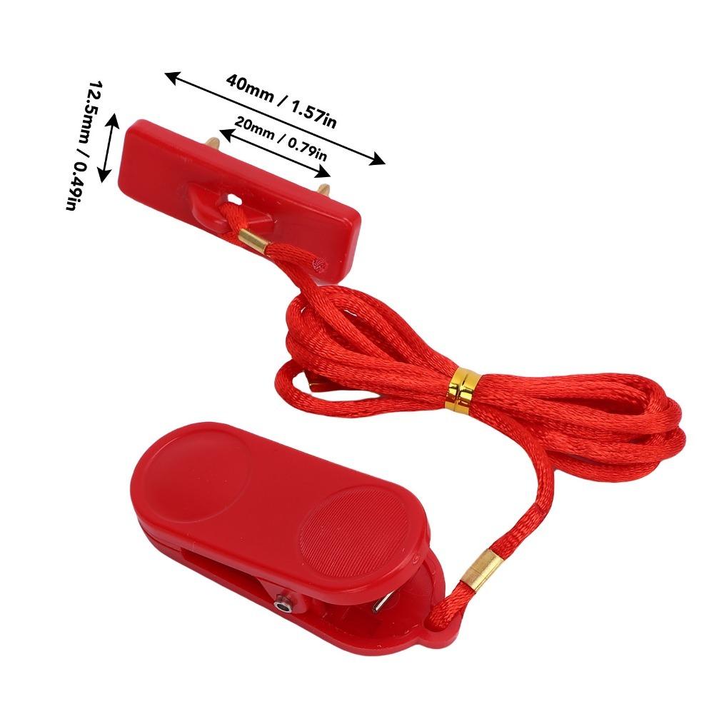 

2pcs Rectangular Double Insert Treadmill Security Key Red Emergency Stop Switch Emergency Stop