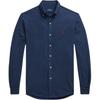 Polo Solid Color Pony Embroidered Polo Collar Single-Breasted Long Sleeve Shirt Men Shirts Blue 710654408-081