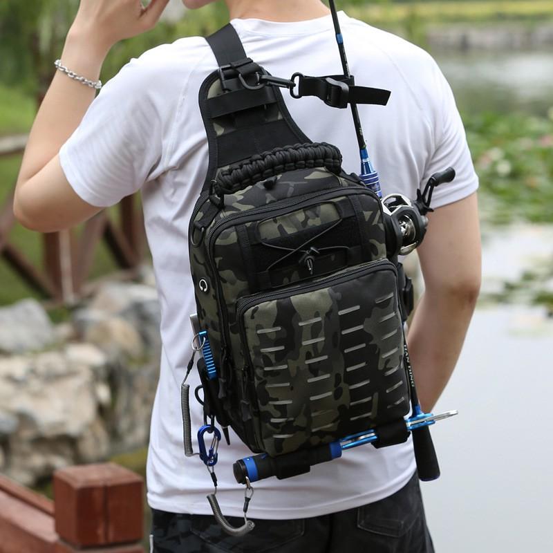 Multi-Functional Fishing Waist Pack With Rod Compartment Outdoor Gear Bag Anglers Lightweight Crossbody Backpack