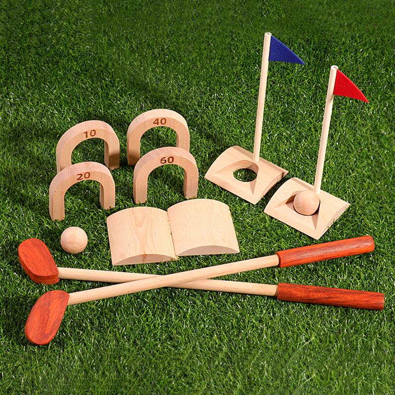 Golf Toy Wooden Set Indoor Sports Equipment For Kids Parentchild Activity