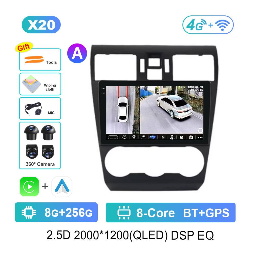 Android OS Navi GPS Car Radio Multimedia Player for Subaru Forester 4 SJ XV WRX 2012 - 2015 2018 DSP Stereo 4G QLED Screen WiFi