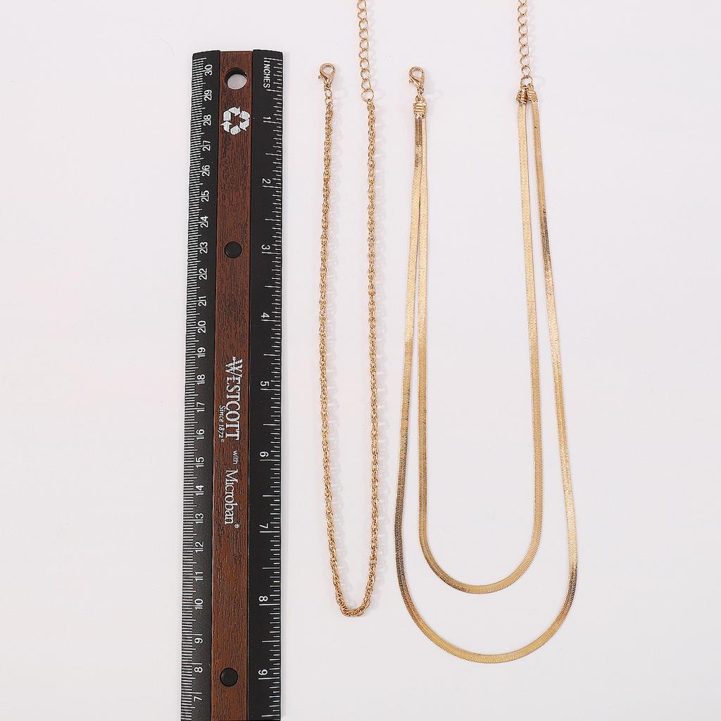 Women European Simple Multi-Layer Snake Bone Choker Retro Punk Metal Style Jewelry Minimalist Geometric Temperament Necklace