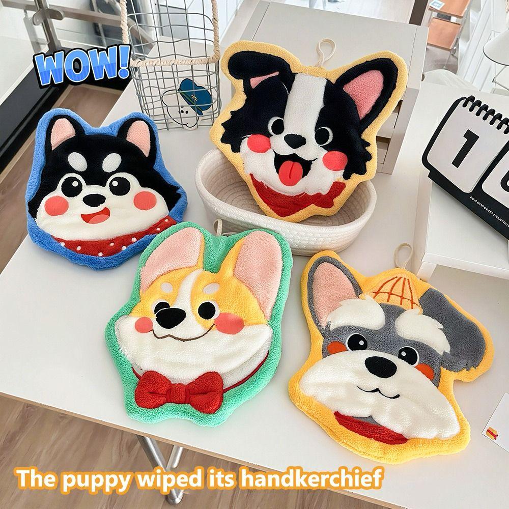 Thickening Hand Towel Dog Shaped Kid Towel Kawaii Kitchen Handkerchief Bathroom