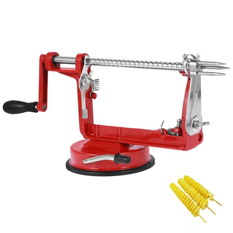 Manual Spiral French Fry Cutter 3 In 1 Apple Peeler Stainless Steel Core Slice Cutter Twisted Potato Apple Slicer Kitchen Gadget
