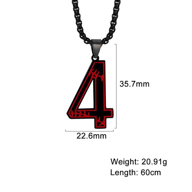 My Shape Baseball Pattern Number Pendant Necklace For Men Sport Basketball Figure Stainless Steel Necklaces Fashion Male Jewelry