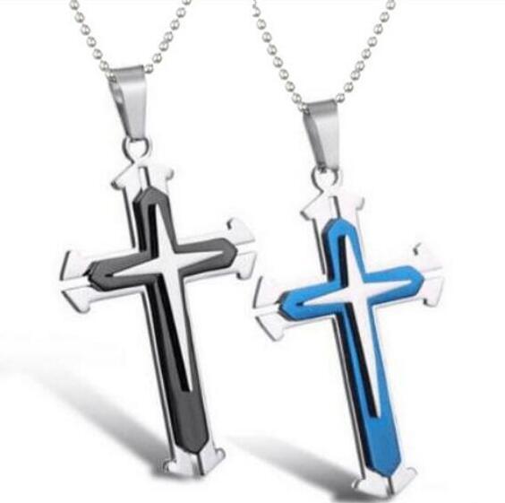 Elegant Multi-Layer Cross Pendant Necklace Jewelry