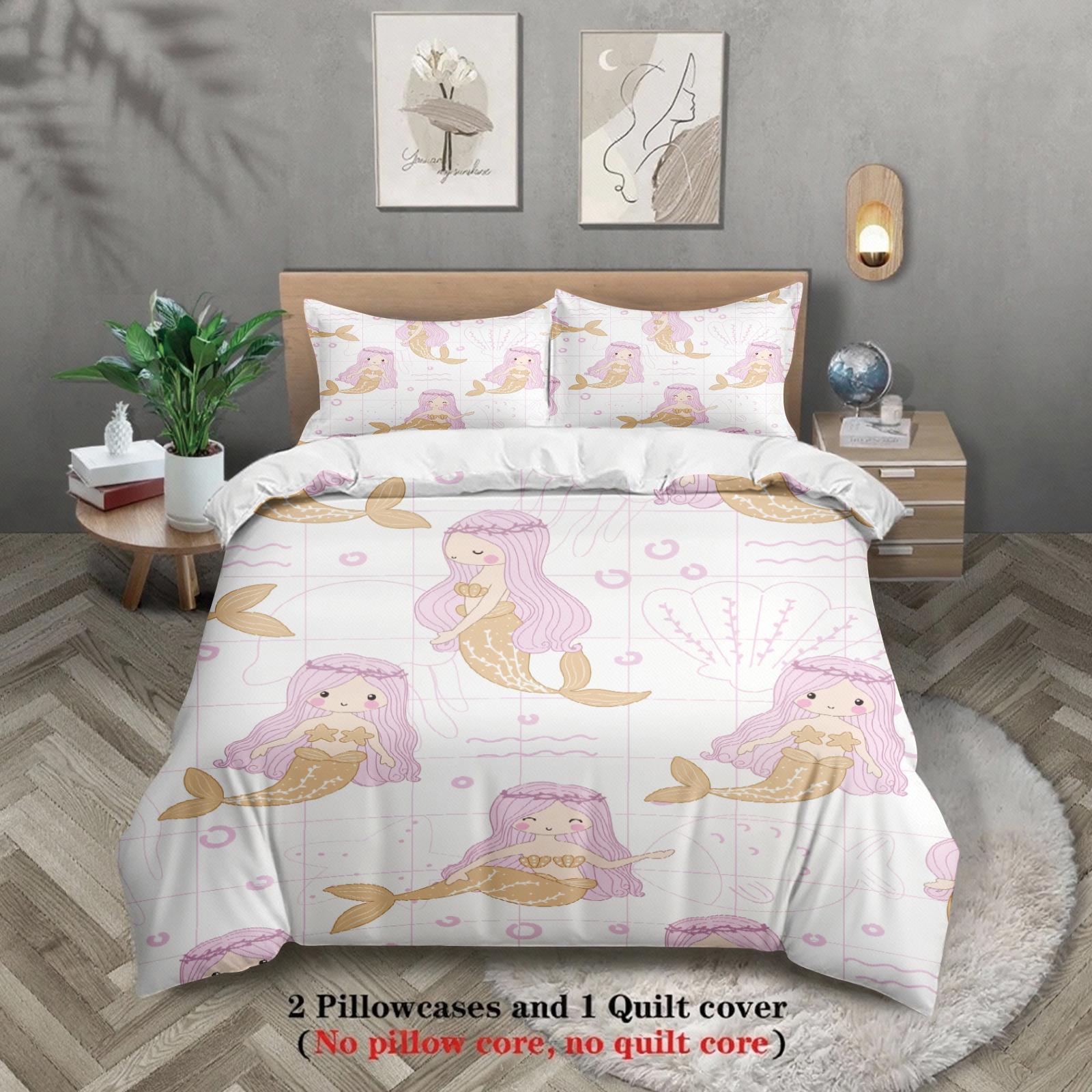 

Comforter Cute Cartoon Bedding Set 3D Printed (No Filling) Single Twin Full Size For Kids Girls Daughter Bedroom Decor Comforter (quilt)-EU Single(135*200cm)3pcs