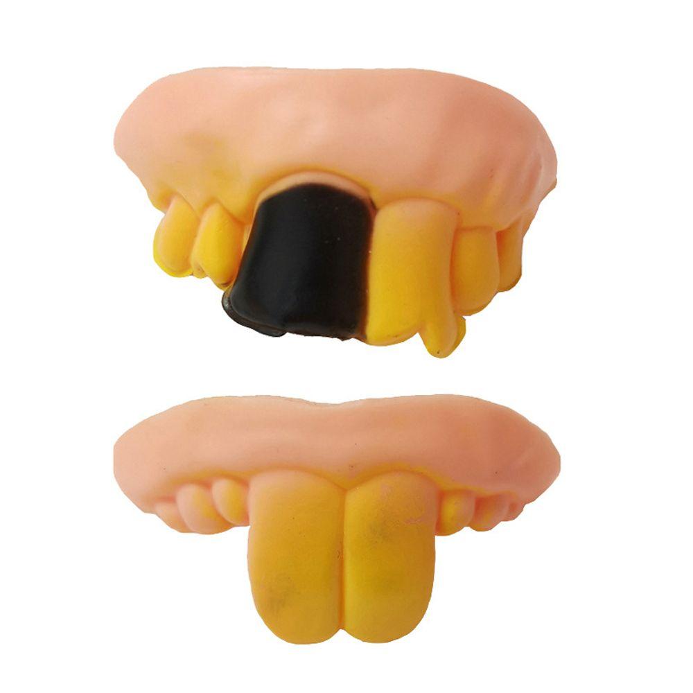 Trick Toys Party Funny Halloween Dentures Zombie Incisors Toothy Halloween Decor Prop Fake Teeth