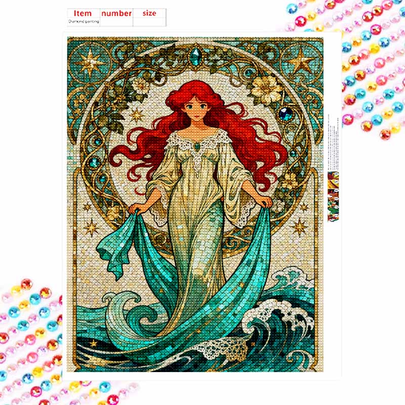 Disney 5d Diamond Painting, Mermaid Art Painting Diy Handmade Sticker Gift, Home Decoration Painting