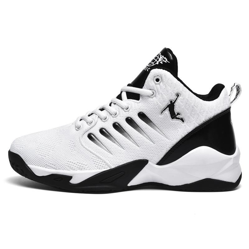 2025 new high-top sports shoes for men, casual and fashionable outdoor sports shoes, fly-woven mesh breathable basketball shoes for men