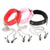 Sexy Leather Choker Collar With Nipple Clamp Breast Clip Chain SM Bondage Couple SM Sex Toys For Woman Erotic Tools Adult Games