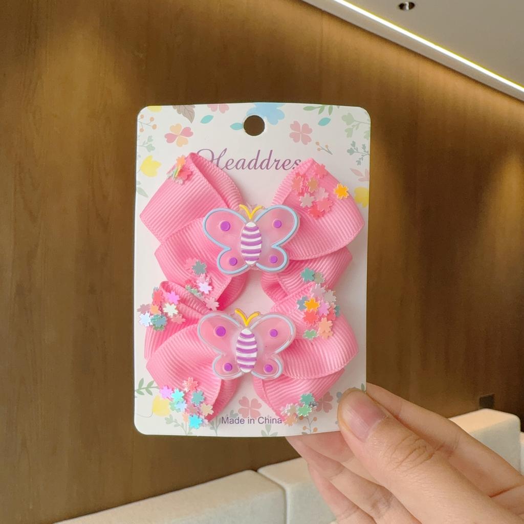 2 st/parti Baby Enfärgade Hårrosetter Hårspännen Bandrosett Hårnål för Flicka Cheer Bowknot Barrettes Barn Huvudbonader Håraccessoarer