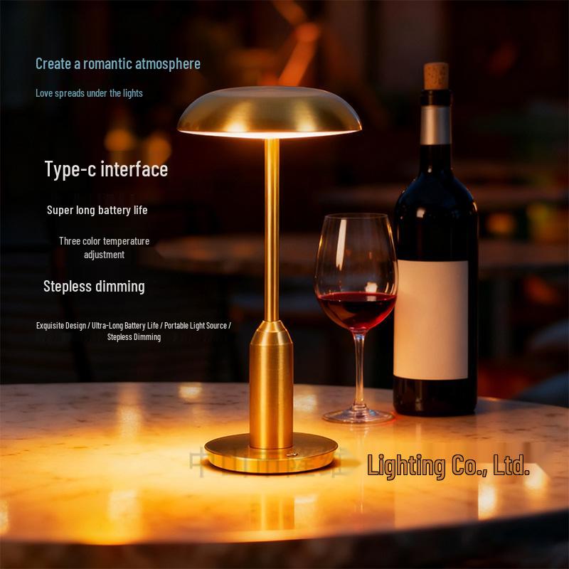 European Style LED Rechargeable Table Lamp - Decorative Night Light for Restaurant & Speakeasy Bars