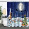 Merry Christmas /Santa Claus/Shower Curtains Holiday Farmhouse Home Fabric Bath Curtain Bathroom Decor/cow Print Blanket