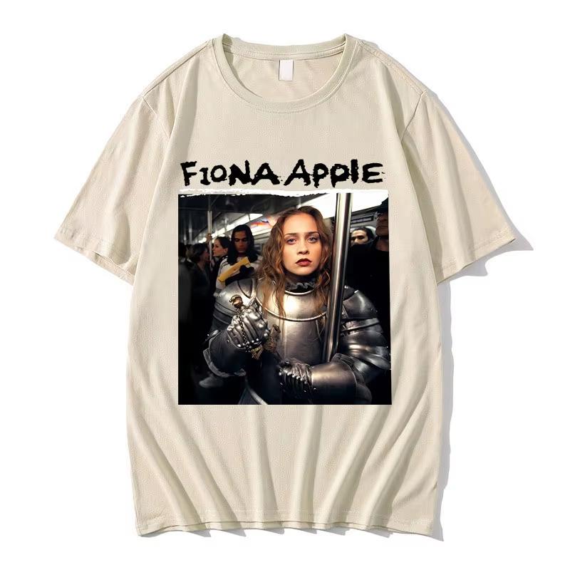 

Fiona Apple in Armor Suit Rock Unisex T Shirts Men Women Fashion Streetwear Male Vintage Hip Hop Short Sleeve Tees top 4XL