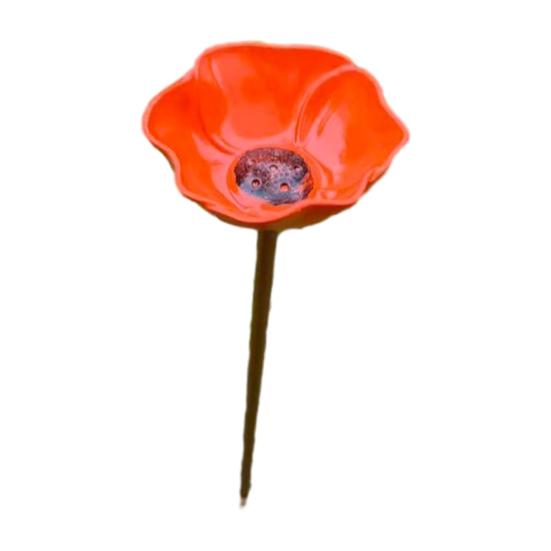

Metal Flower Garden Stake Pollinator Watering Station Mini Bird Bath Drinking Bowl for Bees Butterflies Birds Outdoor Yard Decor оранжевый