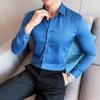 2025 Spring Men Solid Color Business Shirt Men Shirt Fashion Classic Basic Casual Slim White Social Shirt Autumn