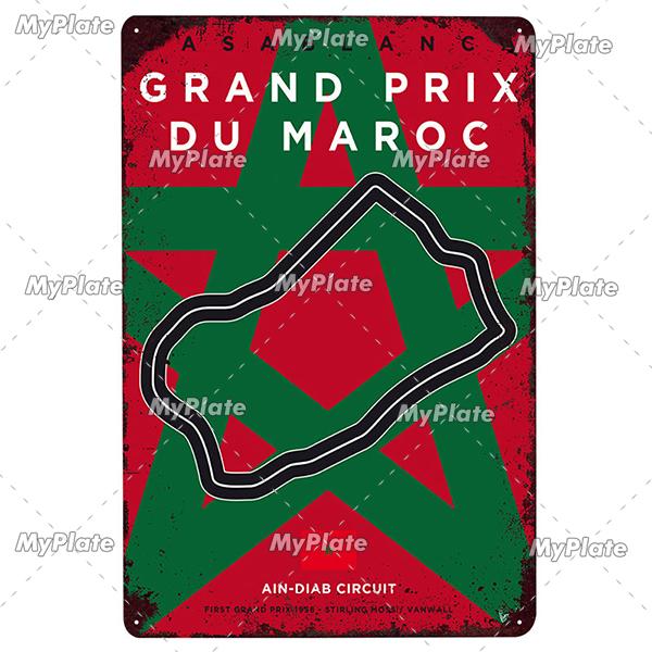 Racing Track Metal Sign Vintage Plaque Sercive Tin Sign Wall Decor For Garage Race Car Plate Crafts Poster F1 Game Custom