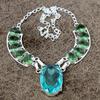 Indicolite Tourmaline Gemstone 925 Sterling Silver Jewelry Necklace 18" KKG-438