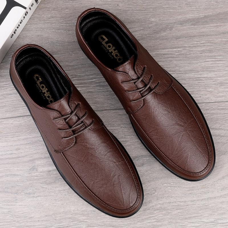 

Quality New Men Shoes Breathable Flats Non Slip Business Footwear Fashion Versatile Leather Shoes Casual Comfort Male Low Shoes 46